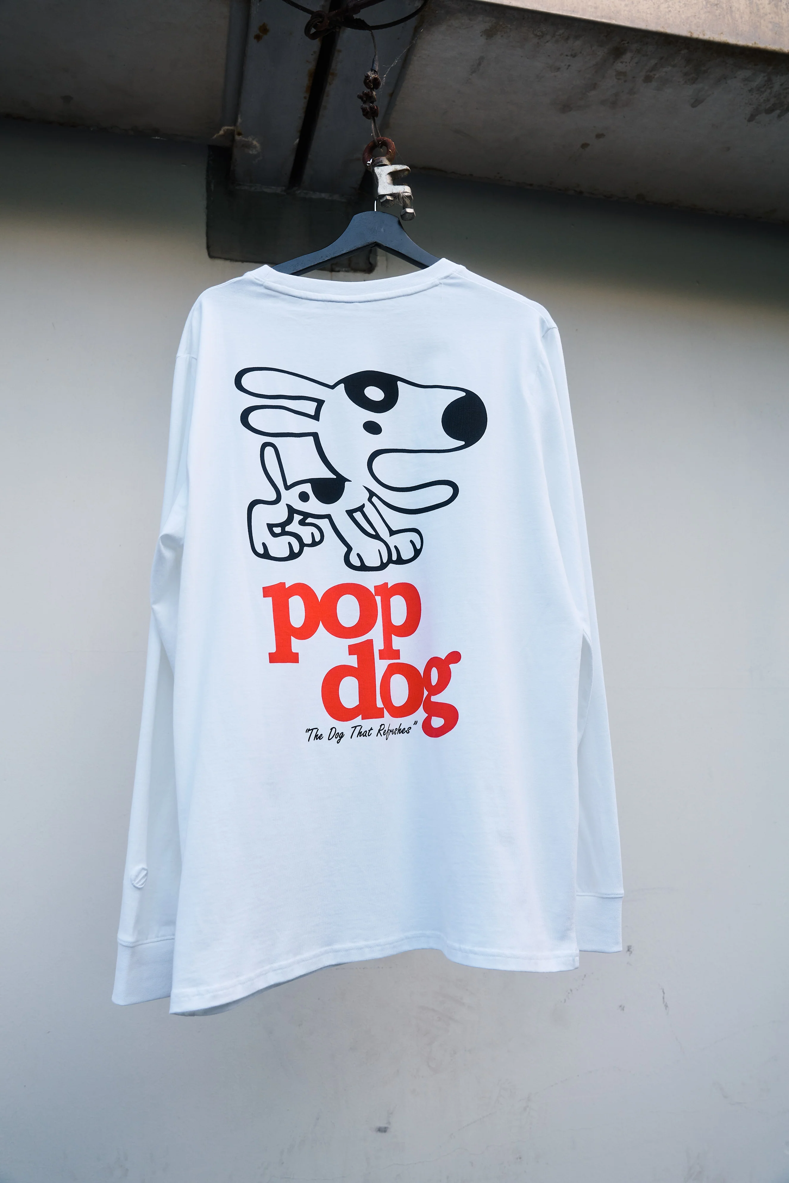 CS Pop Dog Long Sleeve T-Shirt White - Image 4