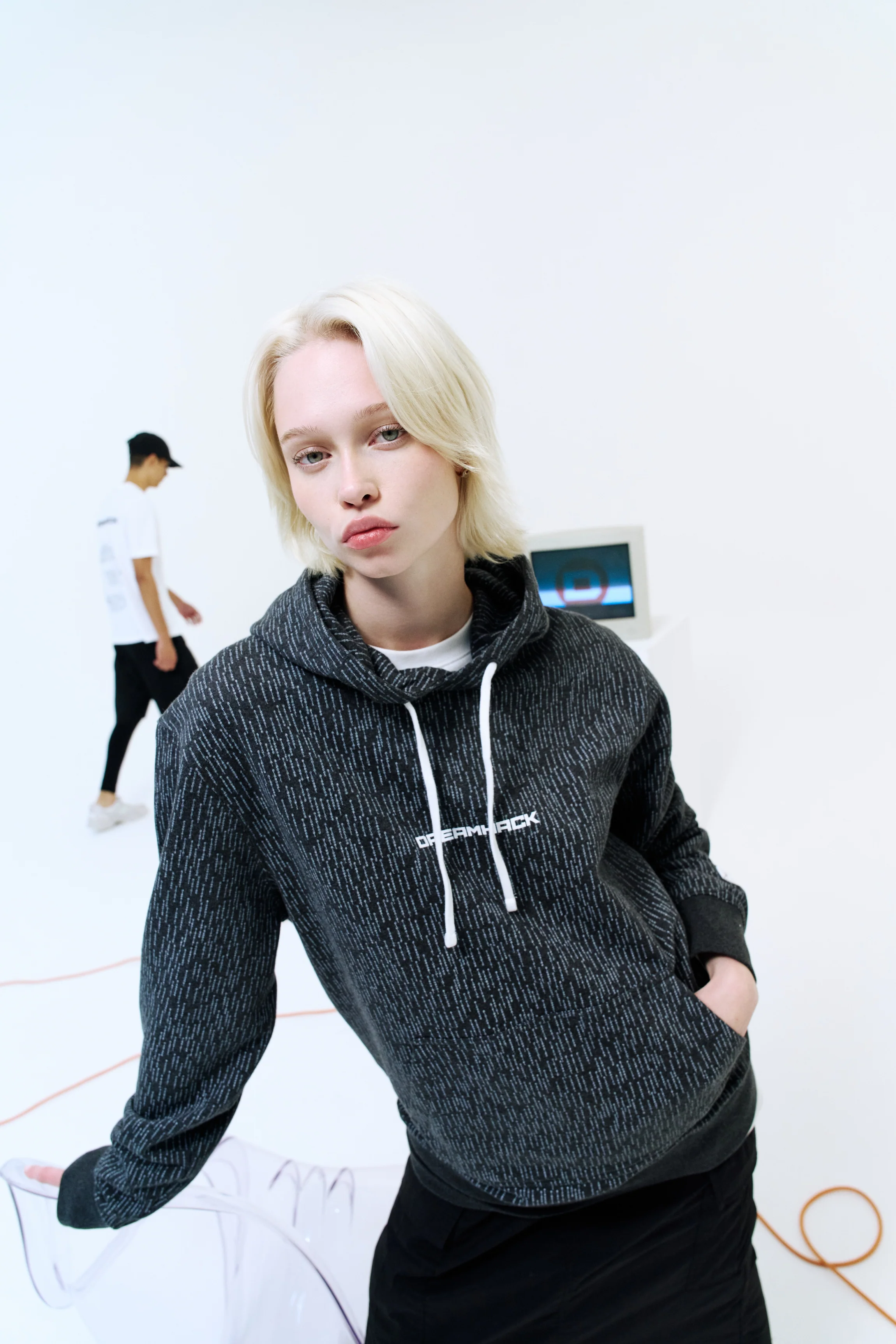DreamHack Digital Frequency Pullover Hoodie Grey Marl - Image 9