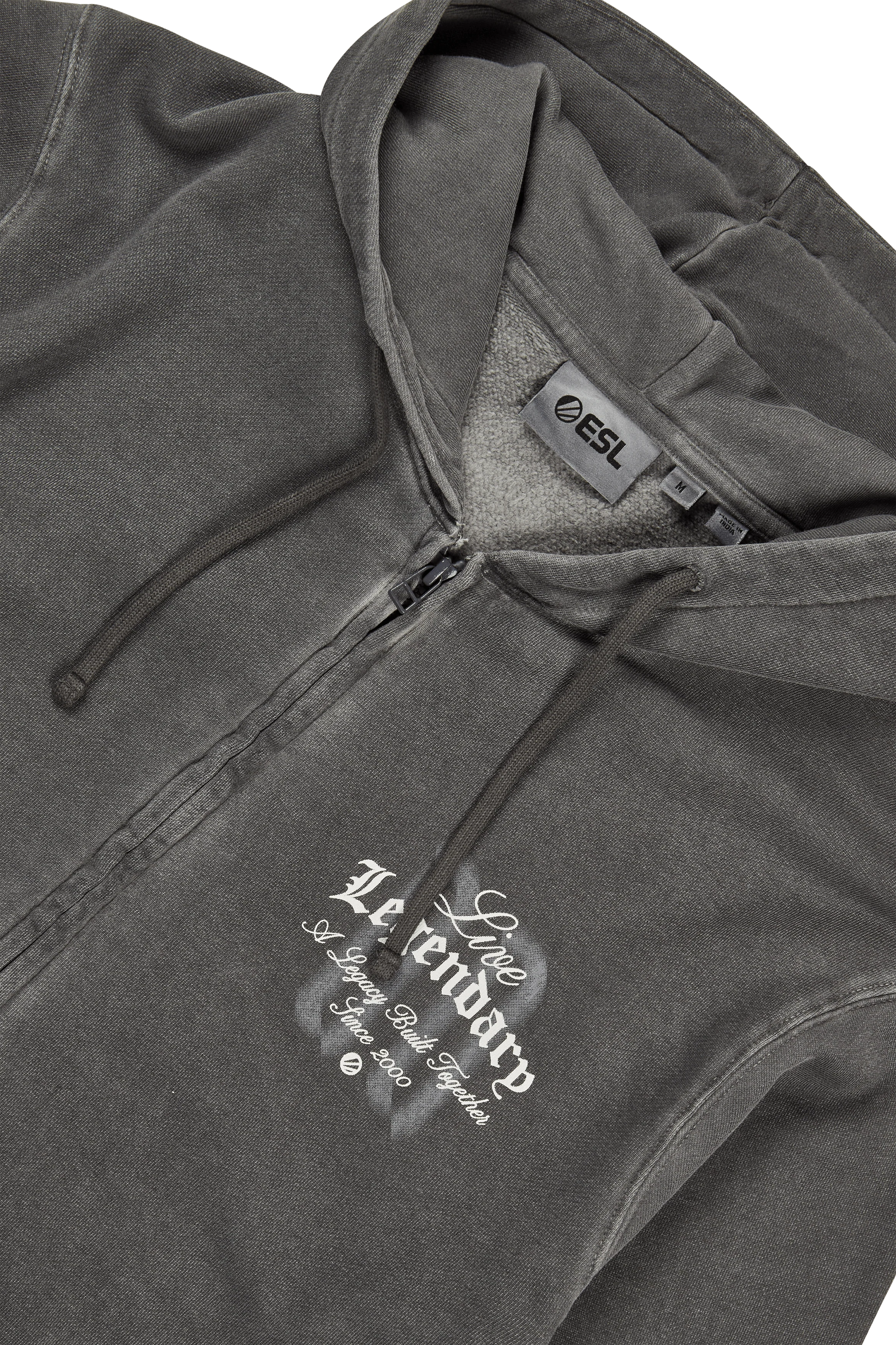 ESL Live Legendary Zip Hoodie Washed Grey - Image 3