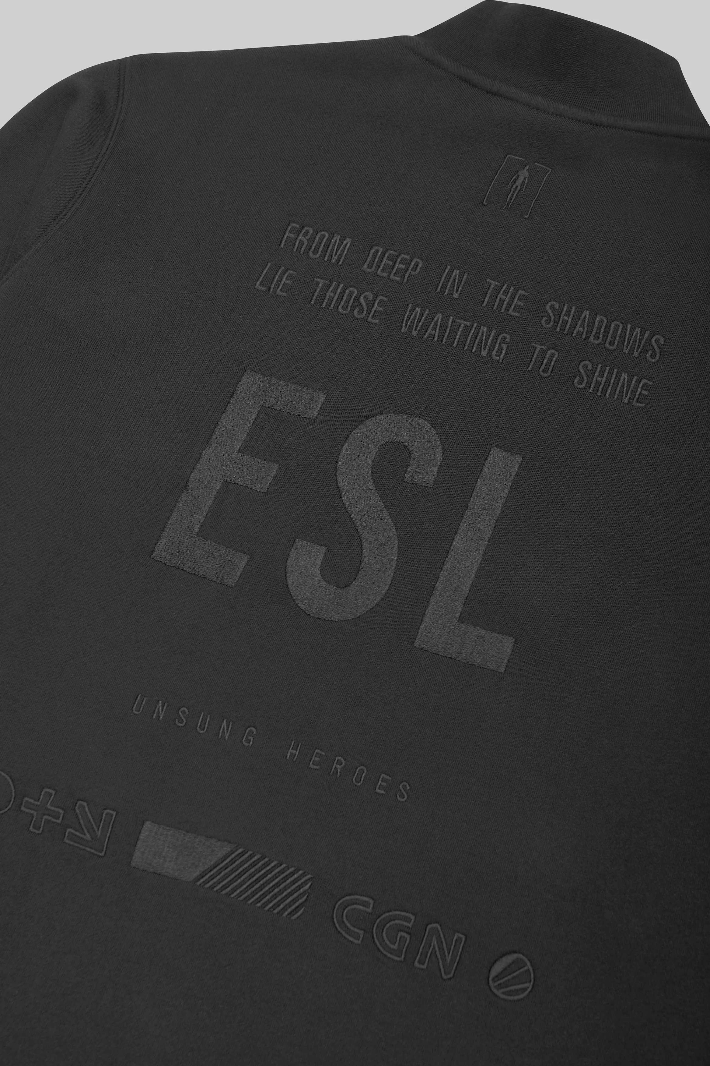ESL Unsung Heroes Half Zip Sweater Black - Image 4