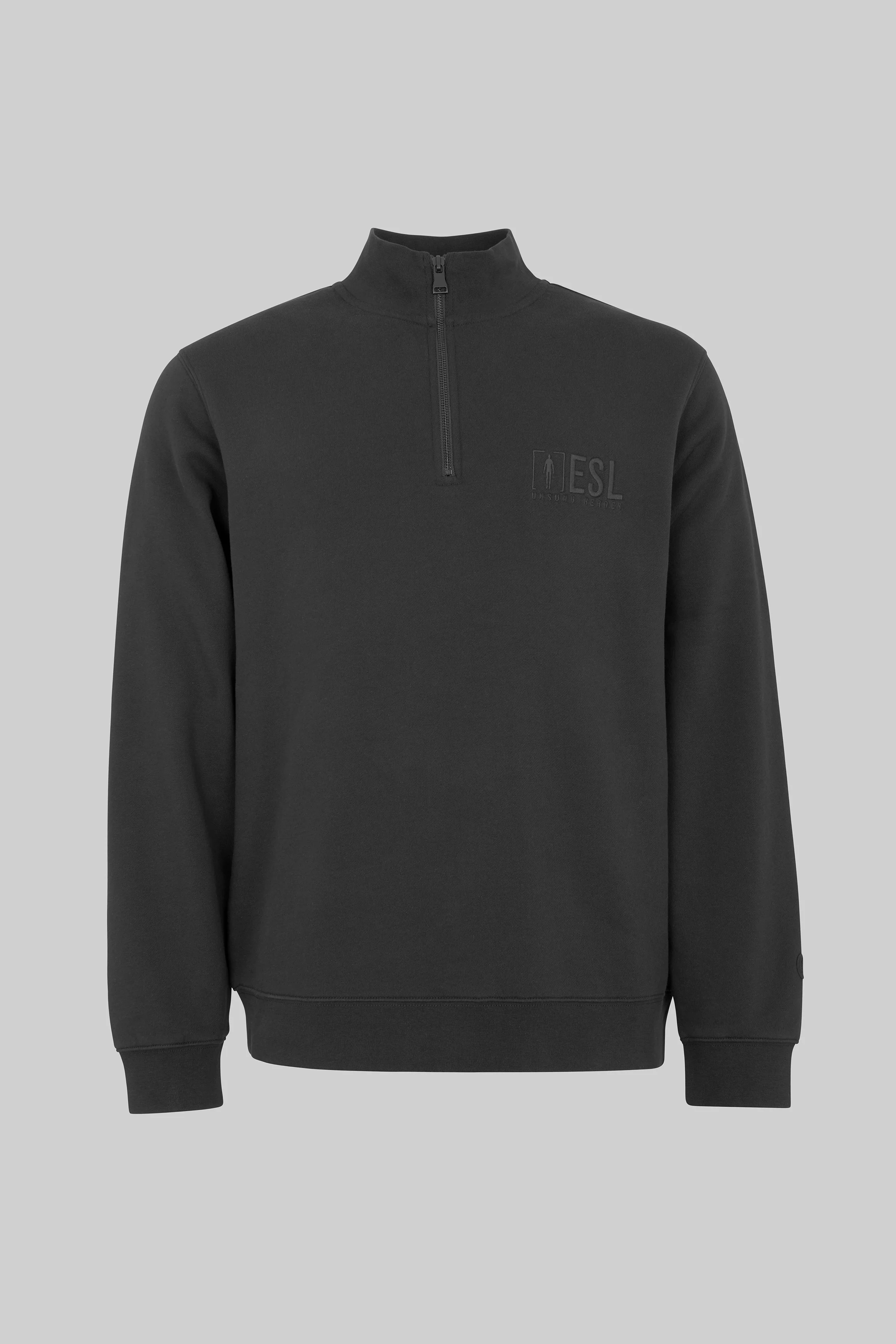 ESL Unsung Heroes Half Zip Sweater Black - Image 5