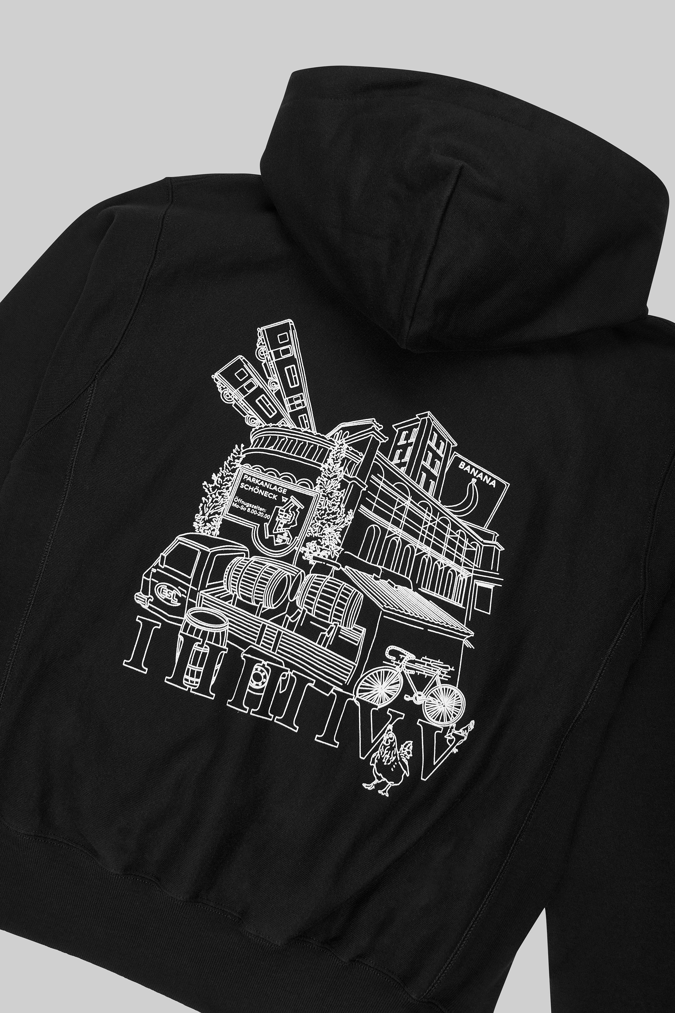 ESL x Champion Graphic Pullover Hoodie Black - Image 4