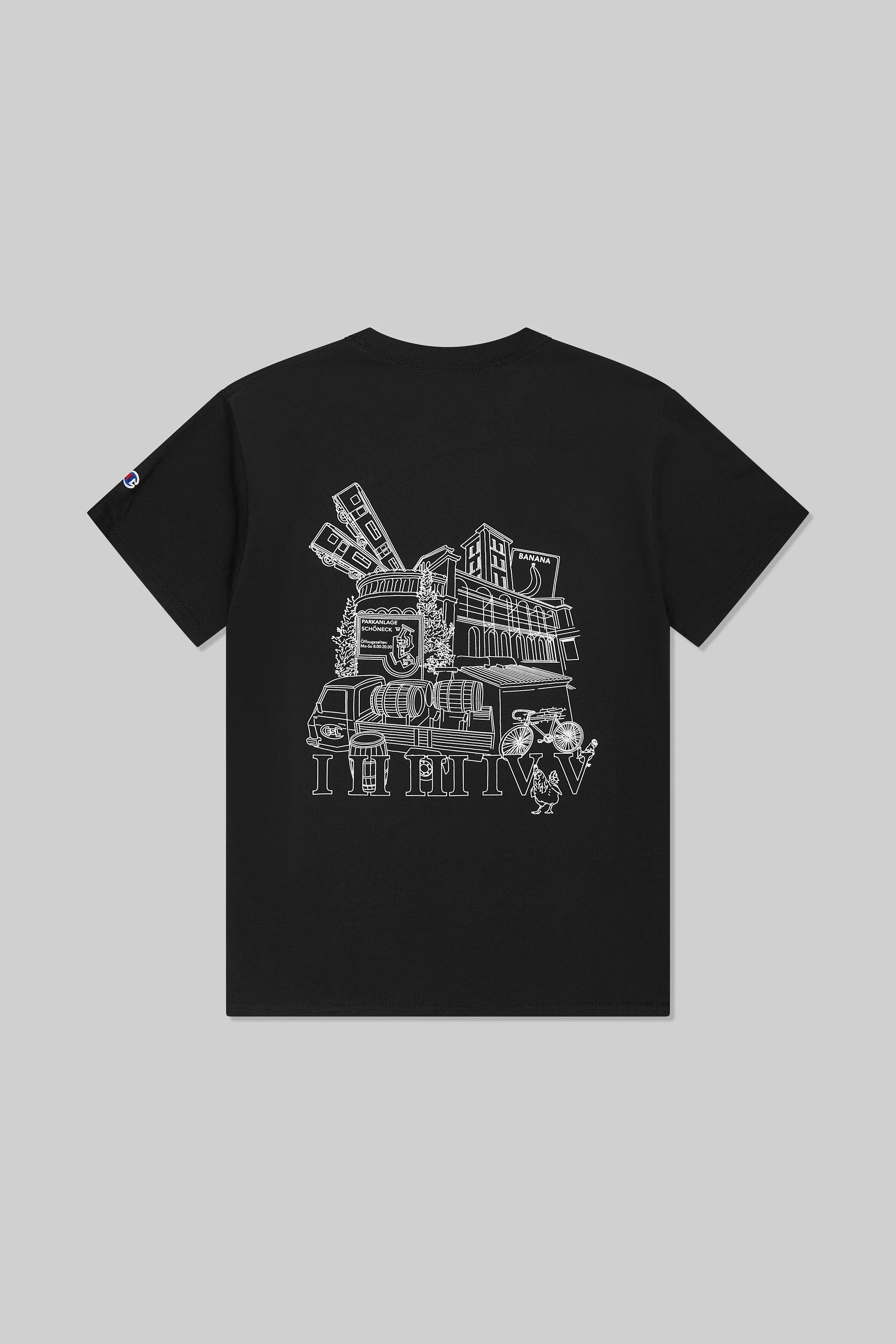 ESL x Champion Graphic Short Sleeve T-Shirt Black - Image 4