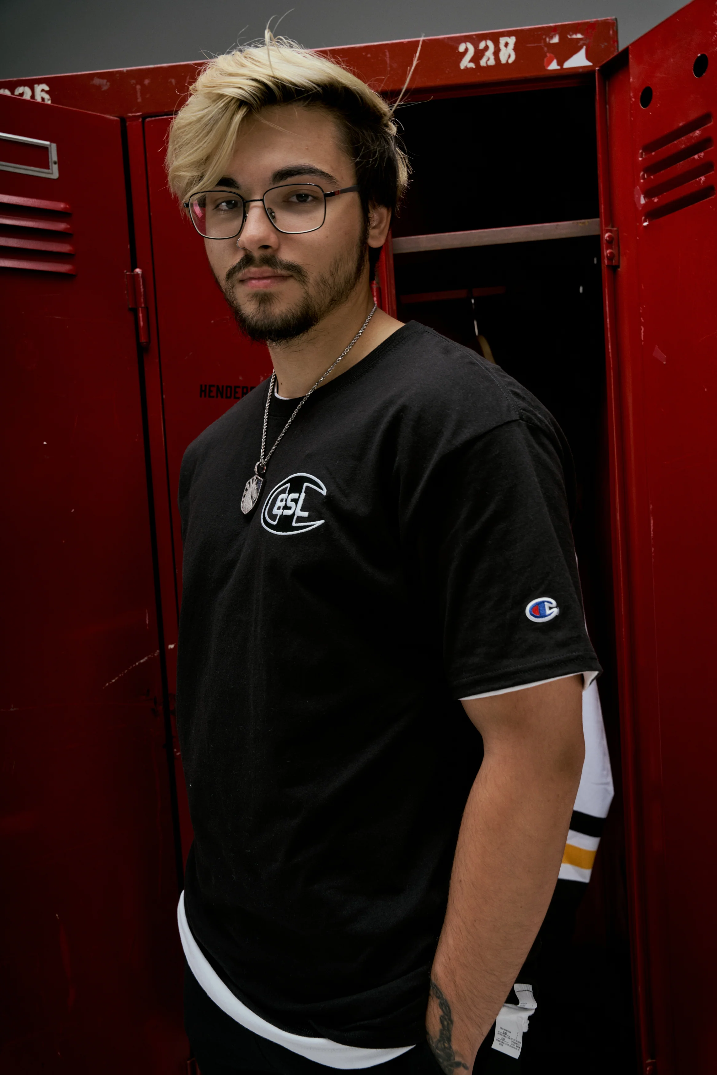 ESL x Champion Graphic Short Sleeve T-Shirt Black - Image 8