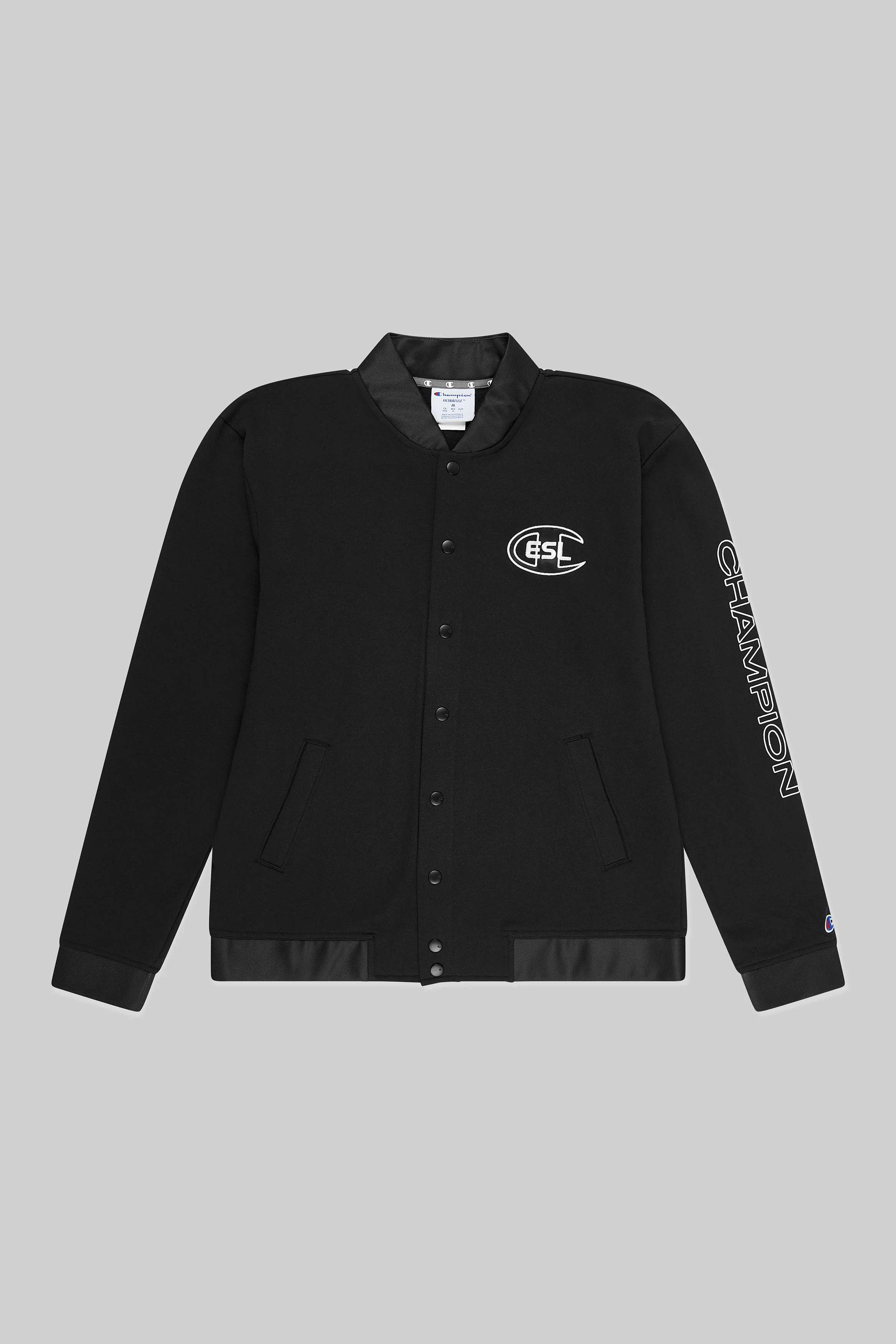 ESL x Champion Letterman Jacket Black - Image 3