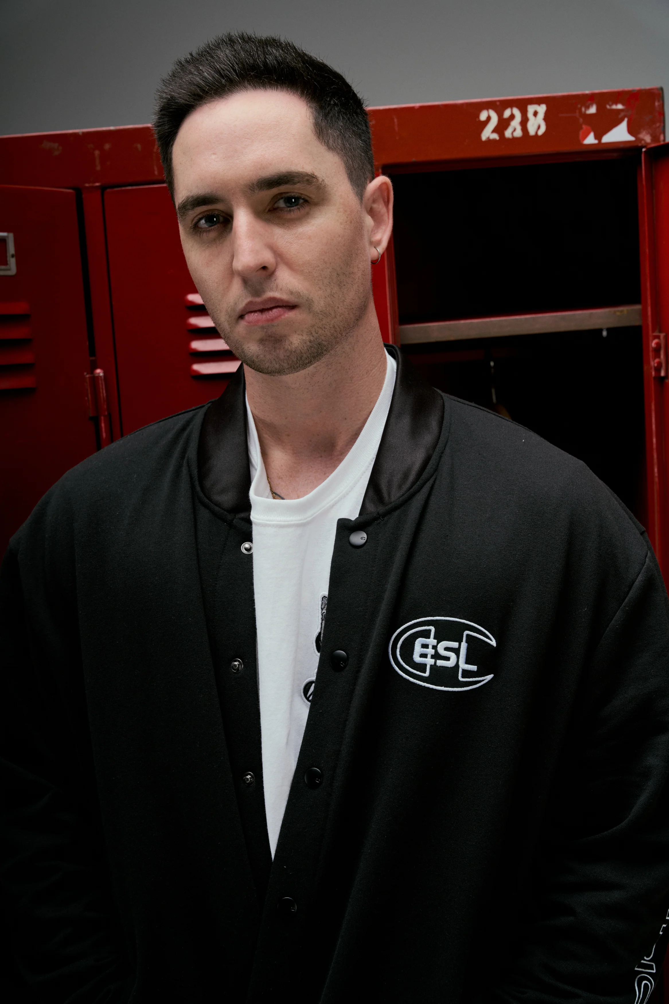 ESL x Champion Letterman Jacket Black - Image 9