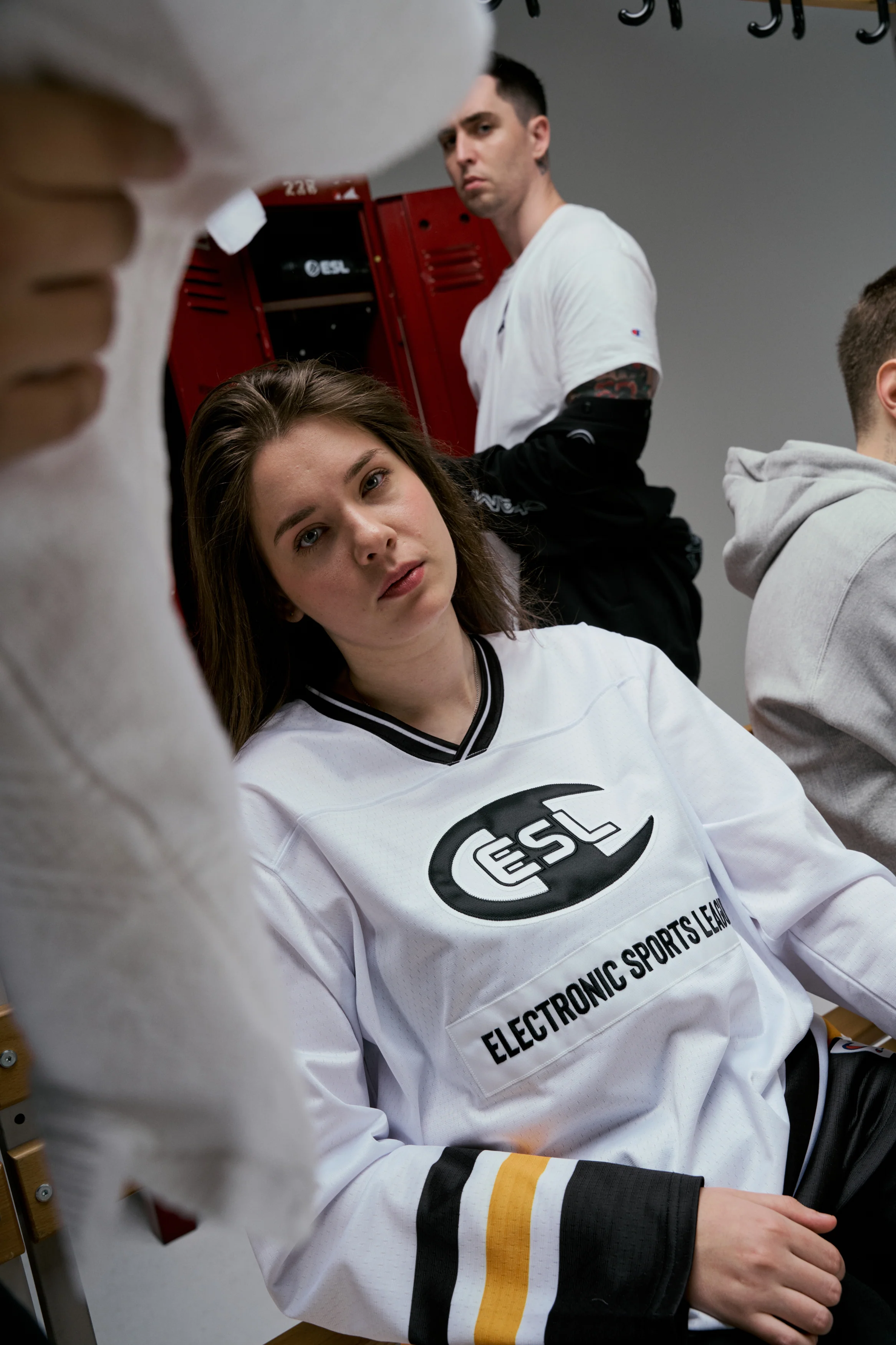 ESL x Champion Patch Hockey Jersey White - Image 8