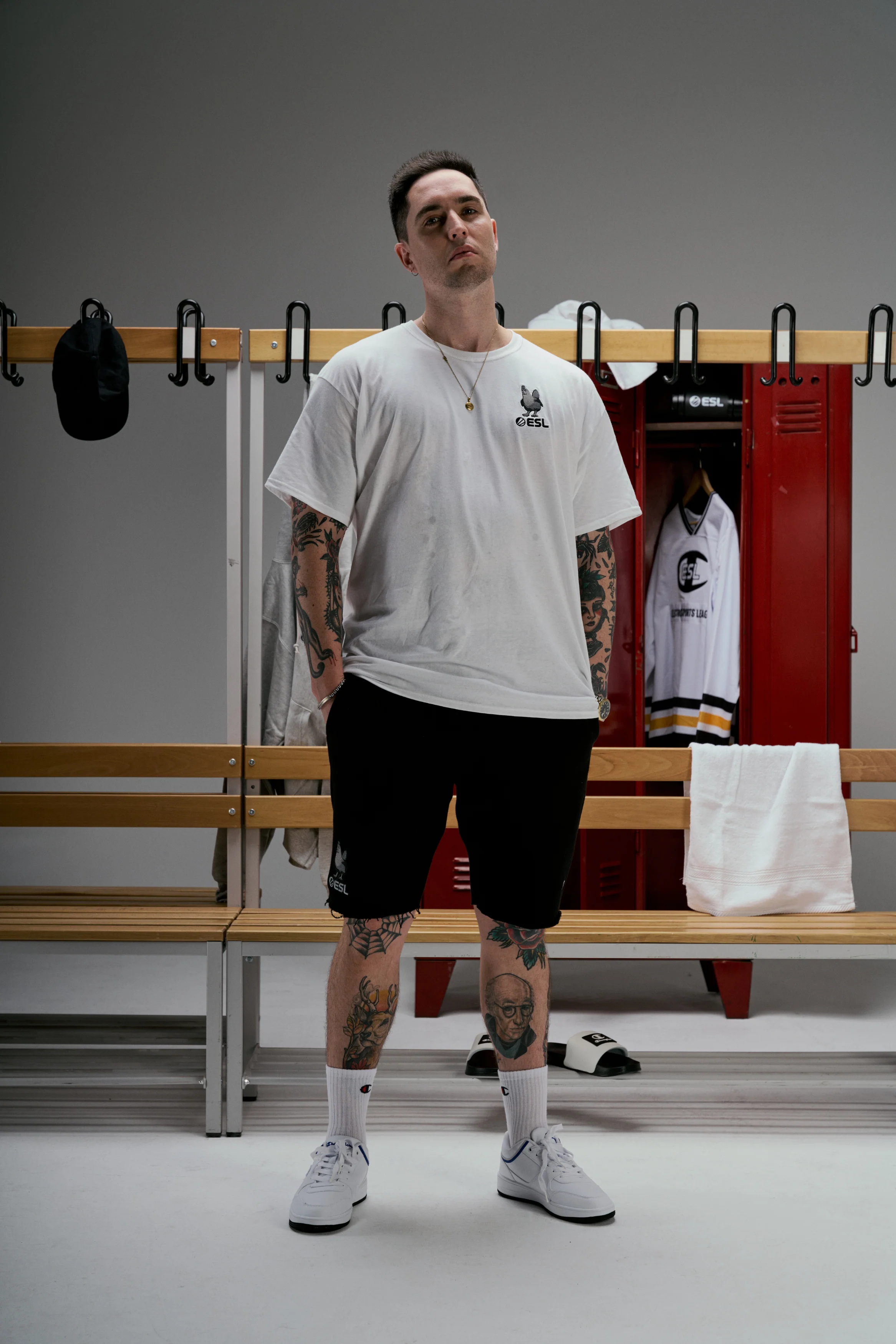 ESL x Champion Patch Short Sleeve T-Shirt White - Image 4