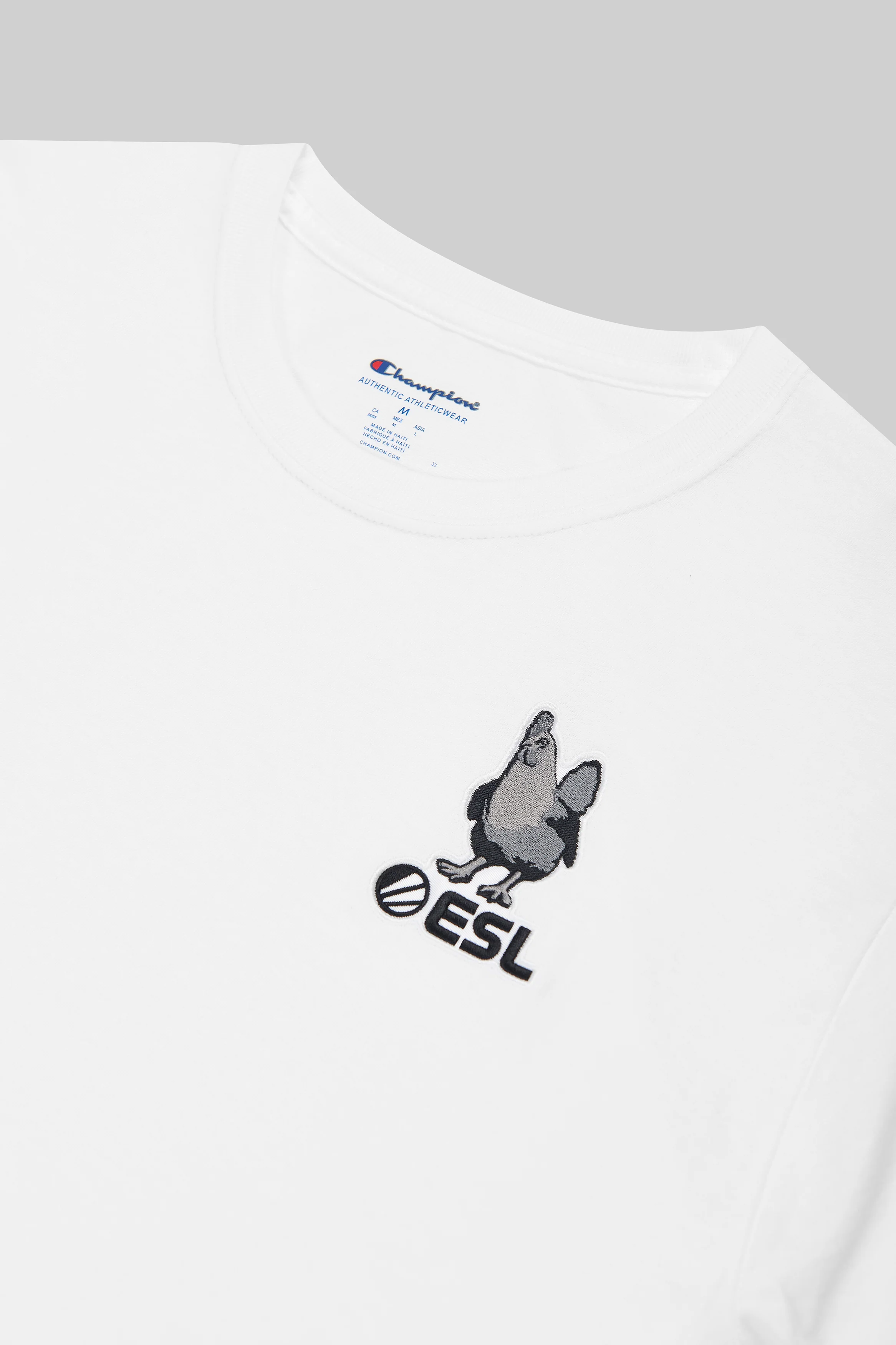 ESL x Champion Patch Short Sleeve T-Shirt White - Image 5